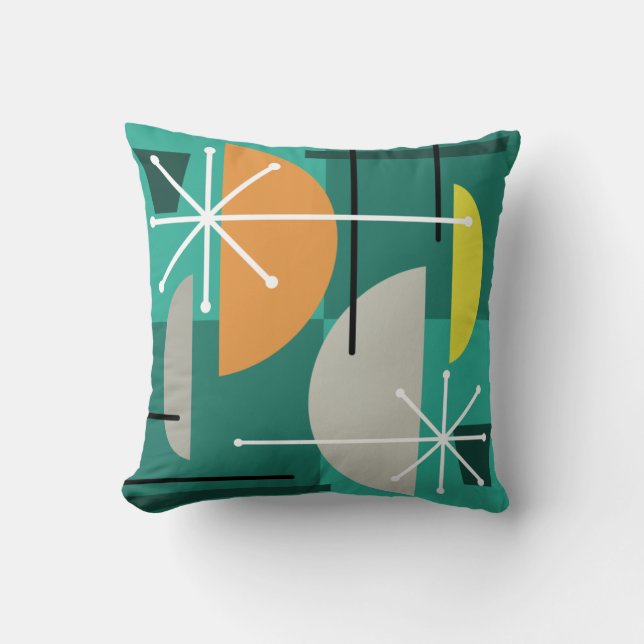 Geometric Quadrants Abstract Art Cushion (Front)