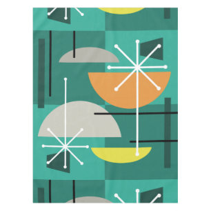 Geometric Quadrants Abstract Art Tablecloth