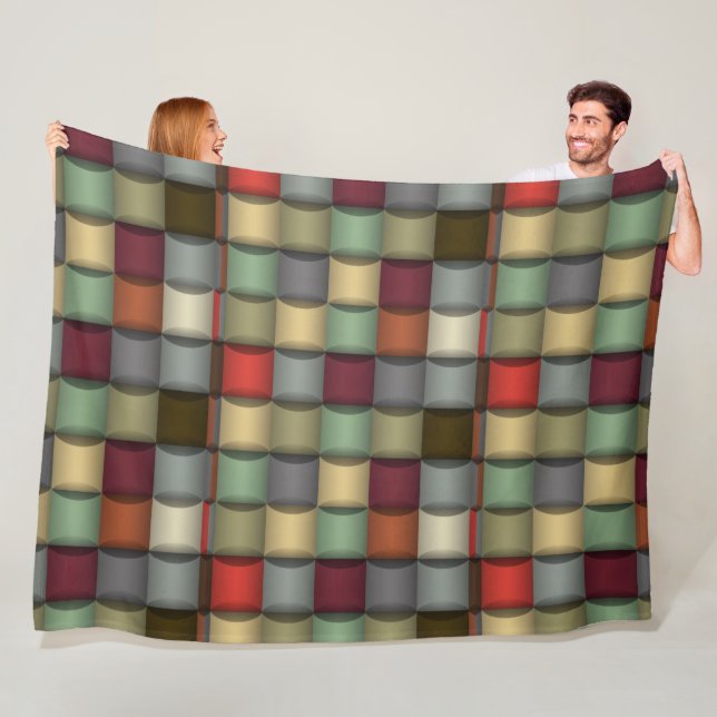 Geometric Quilt Plush Blanket (In Situ)