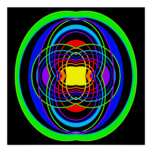 Geometric rainbow colors shapes  poster