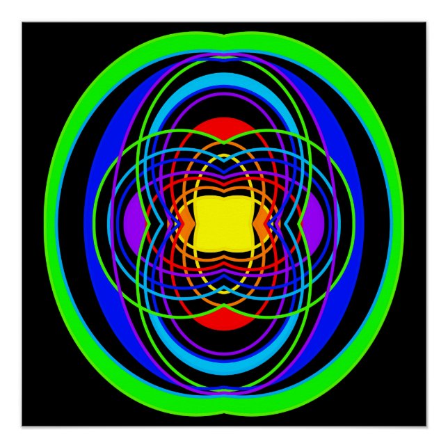 Geometric rainbow colors shapes  poster (Front)