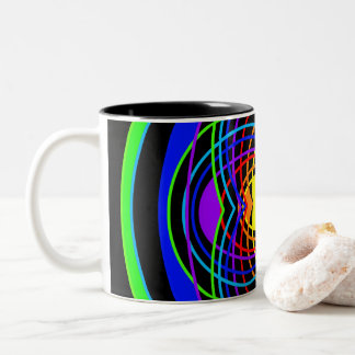 Geometric rainbow colors shapes  Two-Tone coffee mug