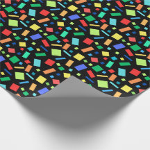 Geometric Rainbow Coloured Confetti Black Gift