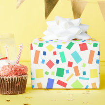 Geometric Rainbow Coloured Confetti Gift