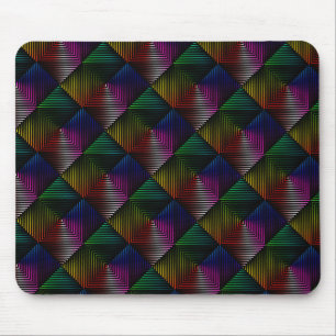 Geometric Rainbow Design Mouse Mat