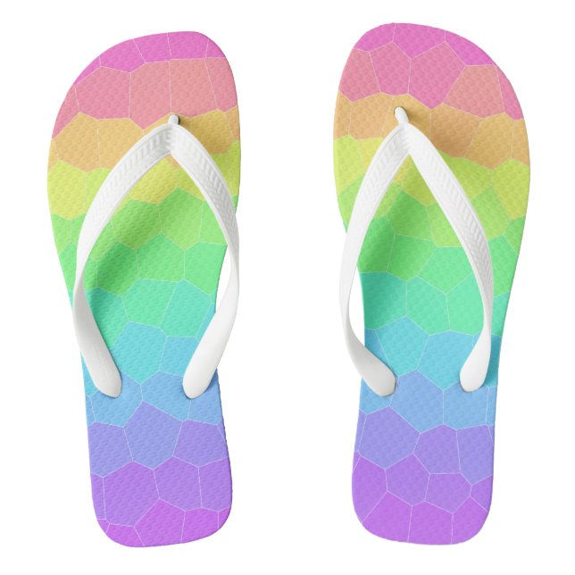 Geometric Rainbow Flip Flops (Footbed)