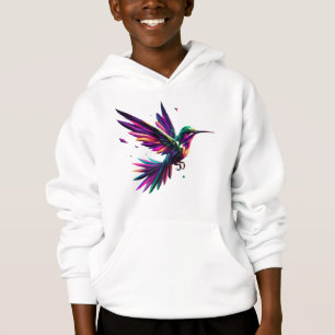 Geometric Rainbow Hummingbird - Vibrant Modern Art