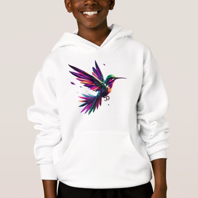 Geometric Rainbow Hummingbird - Vibrant Modern Art (Front)