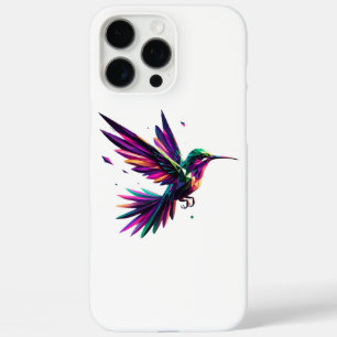 Geometric Rainbow Hummingbird - Vibrant Modern Art iPhone 16 Pro Max Case