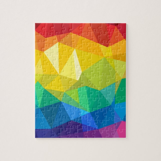 Geometric rainbow jigsaw puzzle (Vertical)