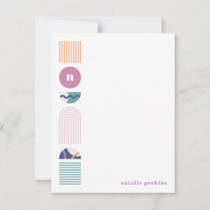 Geometric Rainbow Monogram Stationery - Purple