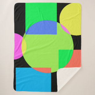 Geometric rainbow sherpa blanket