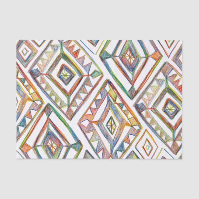 Geometric Rainbows Diamonds Pattern Gift Tissue Paper (Front)