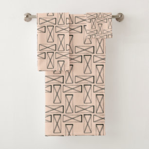 Geometric Rectangle X Design Bath Towel Set