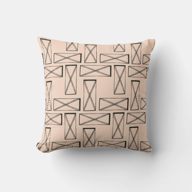 Geometric Rectangle X Design Cushion (Front)
