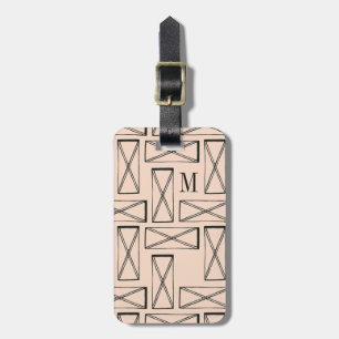 Geometric Rectangle X Design Luggage Tag