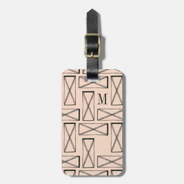 Geometric Rectangle X Design Luggage Tag (Front Vertical)