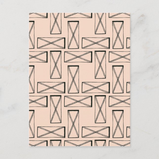 Geometric Rectangle X Design Postcard (Front)