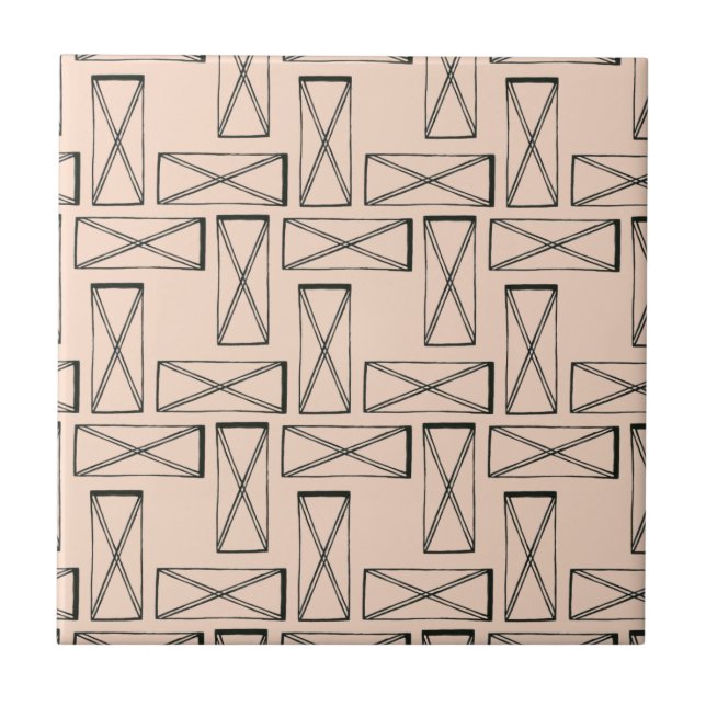 Geometric Rectangle X Design Tile (Front)