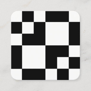 Geometric Rectangles and Squares - Black and White Square Business Card