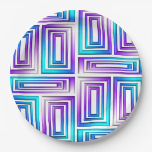 geometric rectangles paper plates