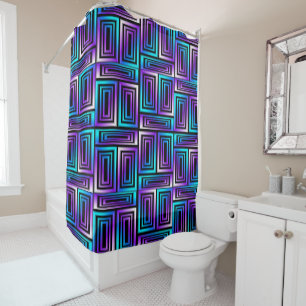 geometric rectangles shower curtain 