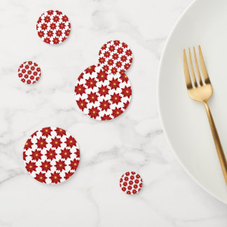 Geometric Red and Gold Floral Confetti