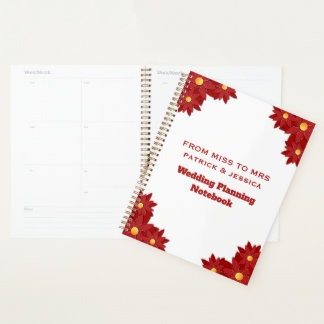 Geometric Red and Gold Floral Planner