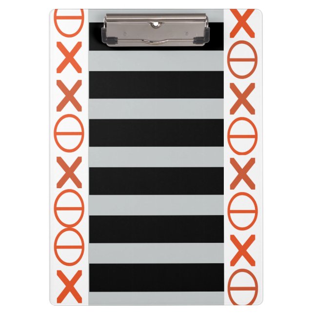 Geometric Red Code Black Stripes on any Colour Clipboard (Front)