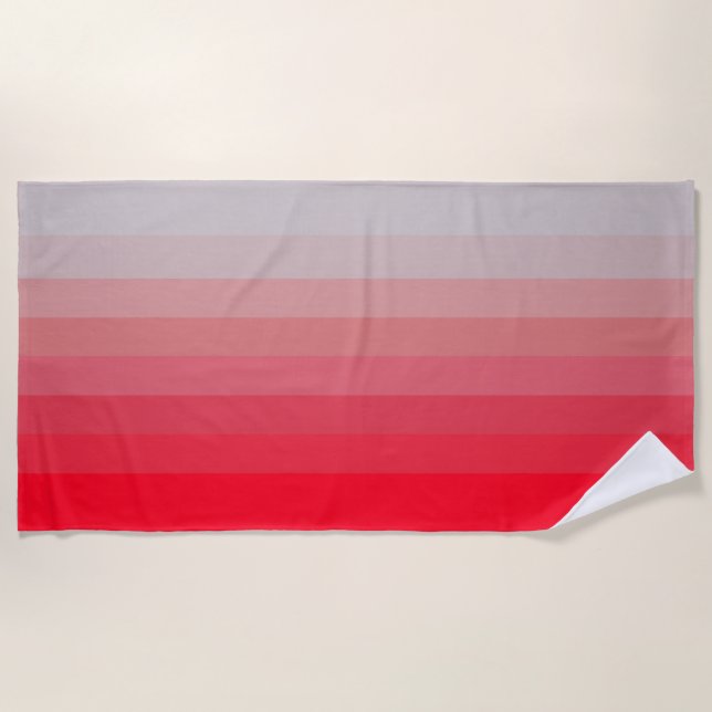 Geometric red gradient beach towel (Front)