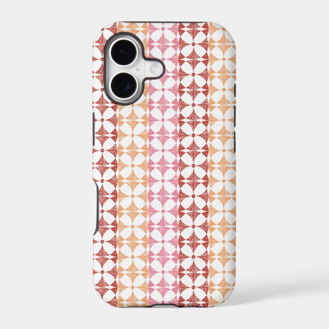 Geometric red ikat stripes pattern (Back)