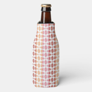 Geometric red ikat stripes pattern bottle cooler