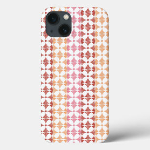 Geometric red ikat stripes pattern iPhone 13 case