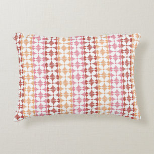 Geometric red ikat stripes pattern decorative cushion