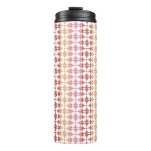 Geometric red ikat stripes pattern thermal tumbler