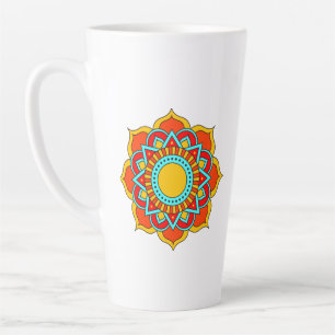 Geometric Red Mandala Flower-54567 Latte Mug