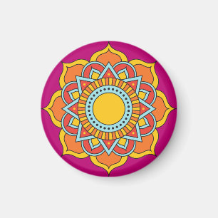 Geometric Red Mandala Flower-54567 Magnet