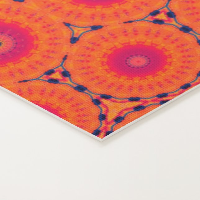 Geometric Red Orange Exercise Yoga Mat  (Detail)