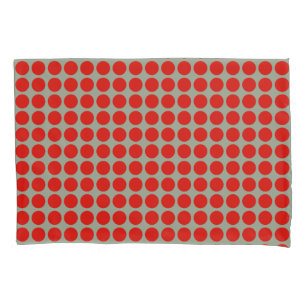 Geometric Red Polka Dots on any Colour Pillowcase