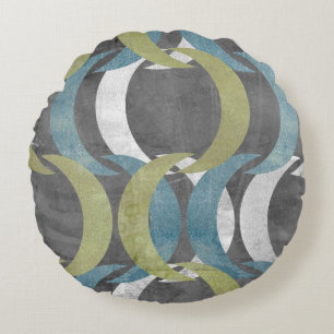 Geometric Repeat I Round Cushion