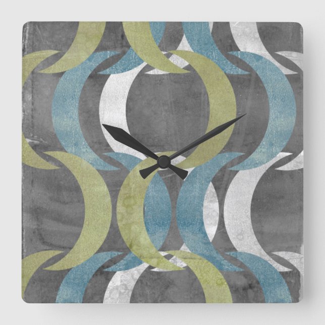 Geometric Repeat I Square Wall Clock (Front)