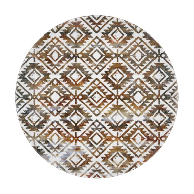 Geometric repeat, textured background cutting board (Front)