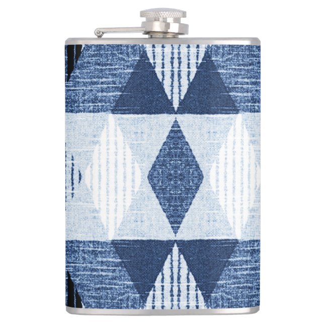 Geometric Repeat: Textured Background. Hip Flask (Front)