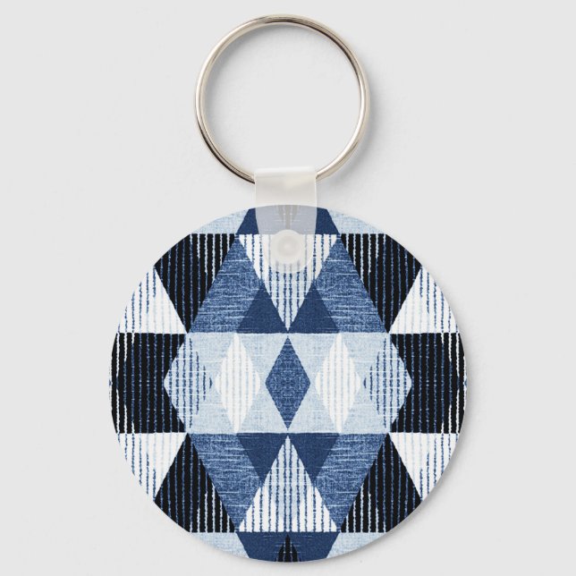 Geometric Repeat: Textured Background. Key Ring (Front)