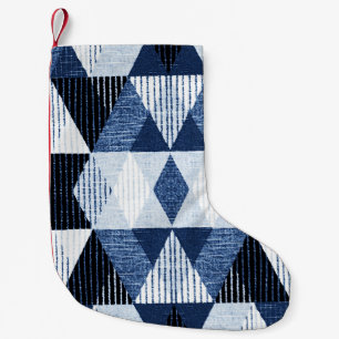 Geometric Repeat: Textured Background. Small Christmas Stocking