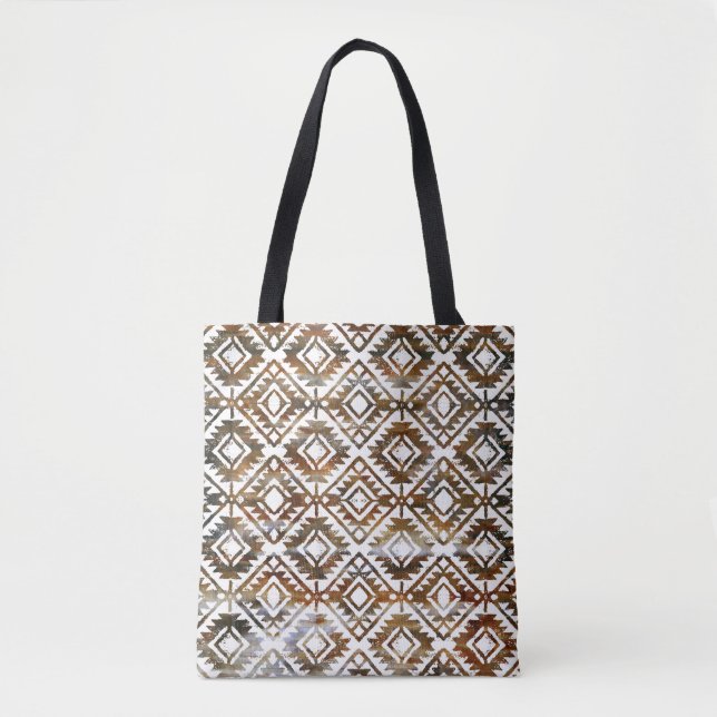 Geometric repeat, textured background tote bag (Front)