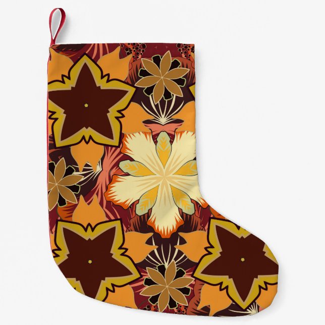 Geometric repeating seamless pattern with hexagon  small christmas stocking (Front)