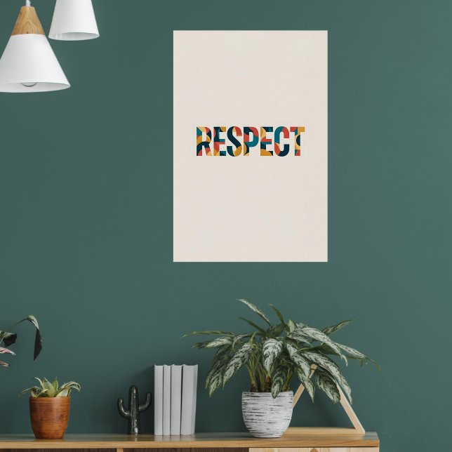 Geometric "Respect" Word in Bold Colours Poster (Living Room 1)