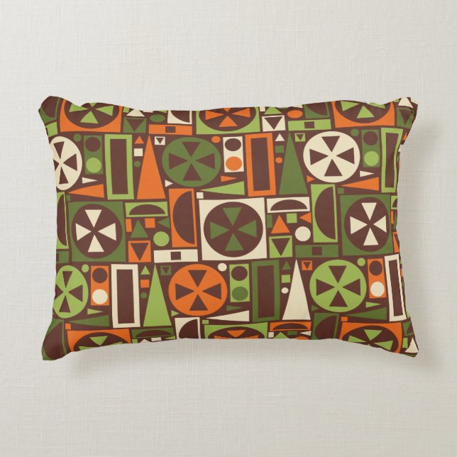 Geometric Retro 50s Mid-Century Modern Abstract Decorative Cushion (Front)