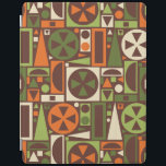 Geometric Retro 50s Mid-Century Modern Abstract iPad Cover<br><div class="desc">This original, retro 1950s / 1960s mid-mod abstract geometric pattern is made of triangles, squares, rectangles and circles. It's designed in vintage shades of orange, green and cream on a brown background. This pretty pattern repeats seamlessly. It's for fans of midcentury modern minimalist art. Add a touch of antique, mod...</div>